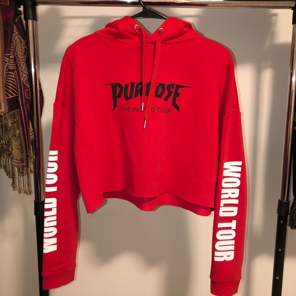 Justin Bieber Cropped Purpose Tour Hoodie - Picture 1 of 4